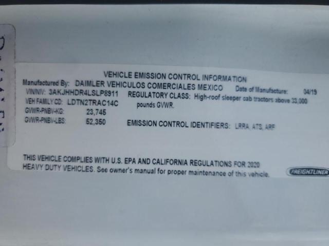 2020 FREIGHTLINER CASCADIA 1 #3304744979