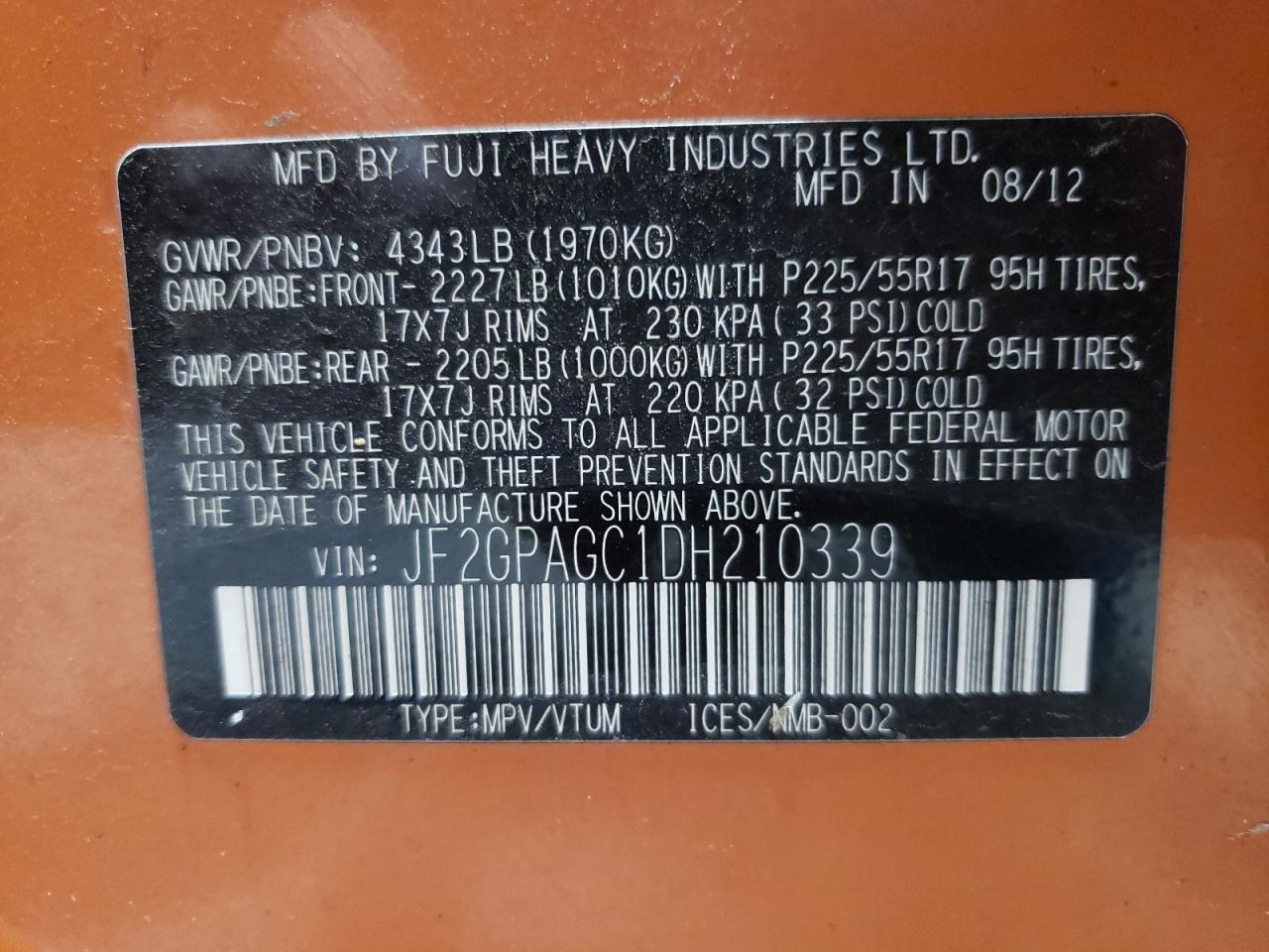 SUBARU XV 2.0 LIMITED