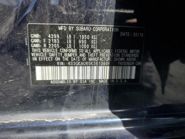 2019 SUBARU IMPREZA LI 4S3GKAU60K3613606