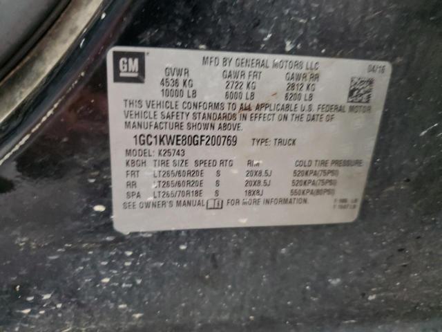 2016 CHEVROLET SILVERADO - 1GC1KWE80GF200769