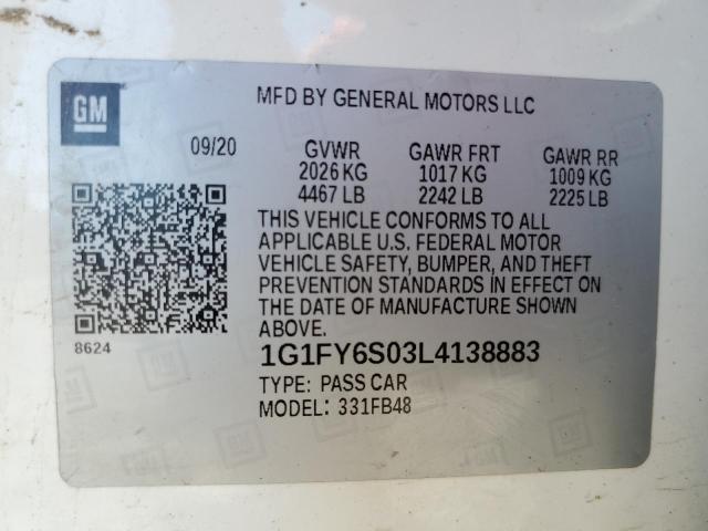2020 CHEVROLET BOLT EV LT - 1G1FY6S03L4138883