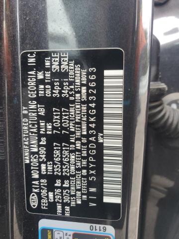 2019 KIA SORENTO L 5XYPGDA34KG432663