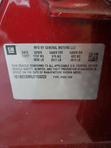 2018 CHEVROLET CRUZE LT 1G1BE5SM8J7150222