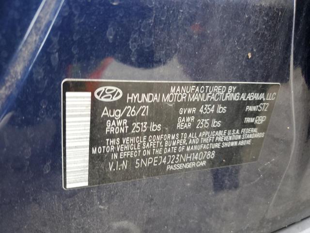 2022 HYUNDAI SONATA SEL 5NPEJ4J23NH140788