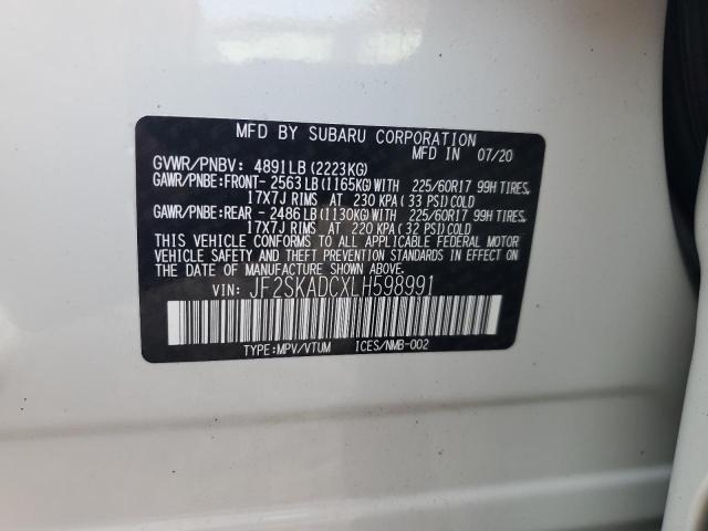 2020 SUBARU FORESTER JF2SKADCXLH598991