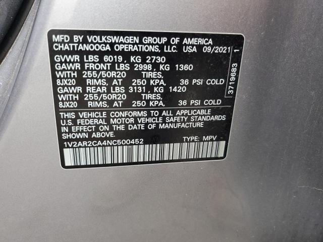 2022 VOLKSWAGEN ATLAS SEL R-LINE #3259099041