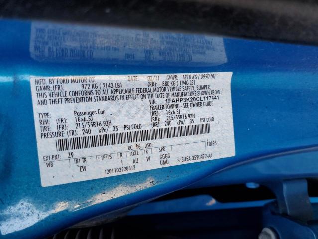 2012 FORD FOCUS SE - 1FAHP3K20CL117441