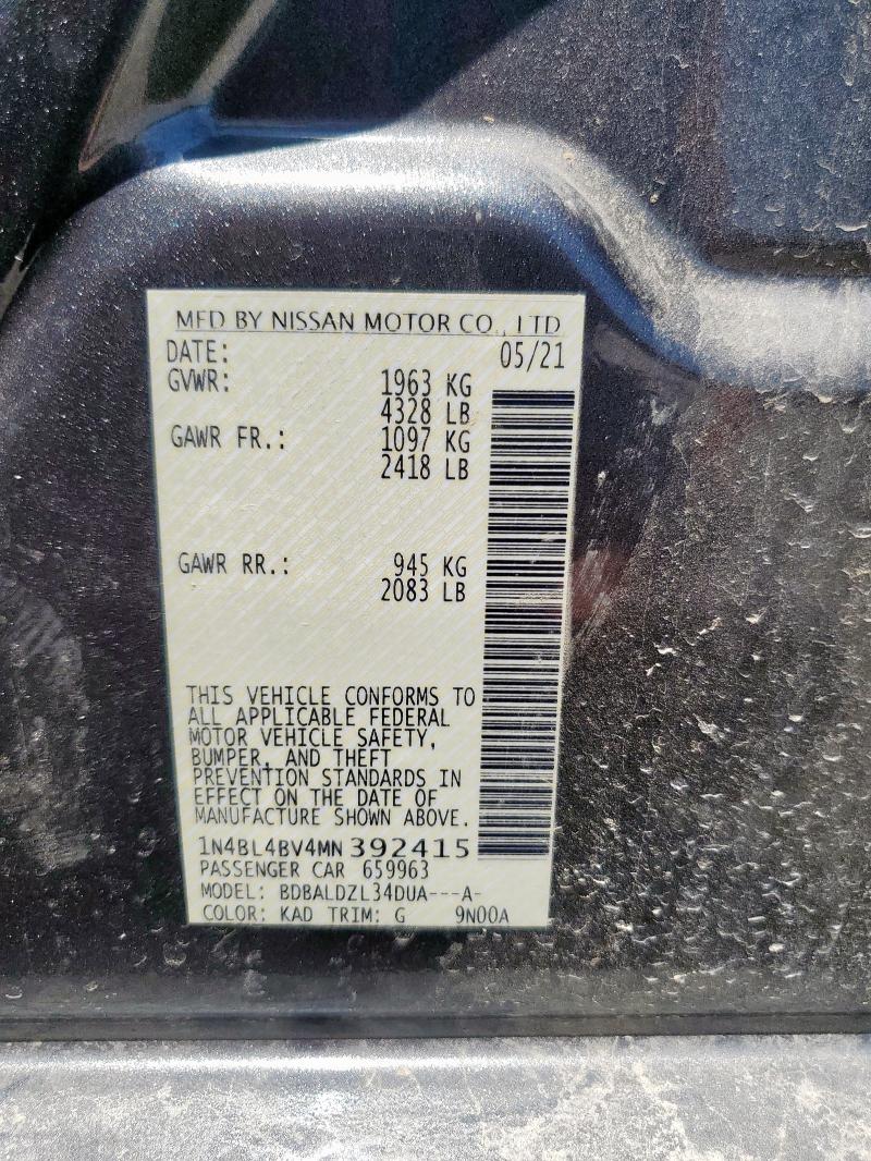 2021 NISSAN ALTIMA S 1N4BL4BV4MN392415