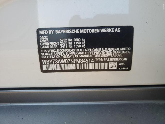 2022 BMW I4 EDRIVE WBY73AW07NFM84514