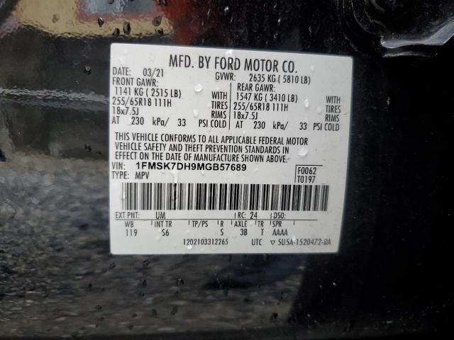 2021 FORD EXPLORER X 1FMSK7DH9MGB57689