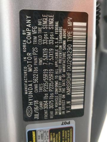 2019 HYUNDAI SANTA FE X KM8SRDHF1KU298290