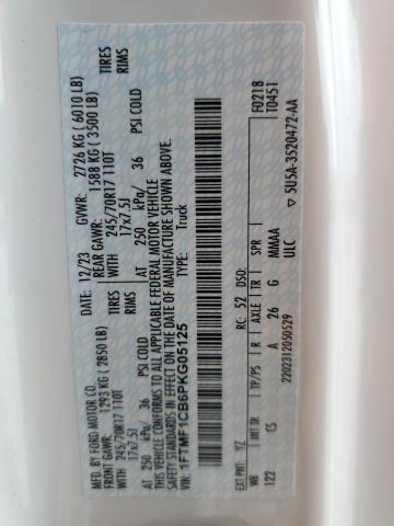 2023 FORD F150 1FTMF1CB6PKG05125