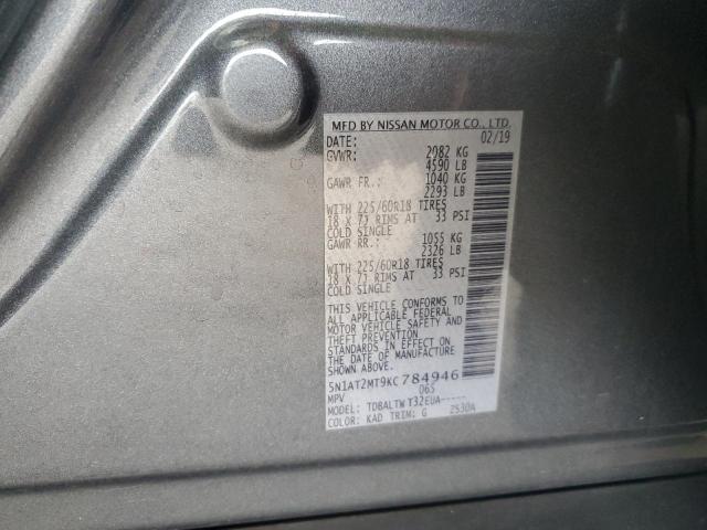 2019 NISSAN ROGUE S 5N1AT2MT9KC784946