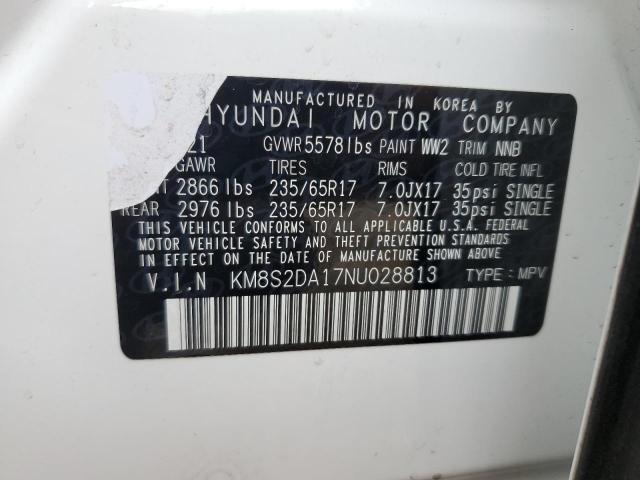 2022 HYUNDAI SANTA FE B KM8S2DA17NU028813