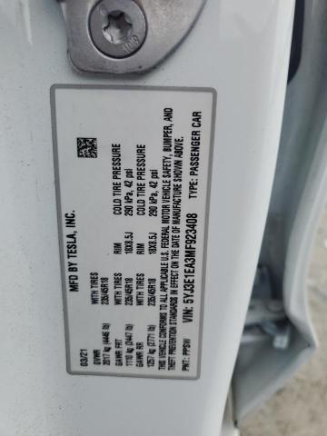 2021 TESLA MODEL 3 - 5YJ3E1EA3MF923408
