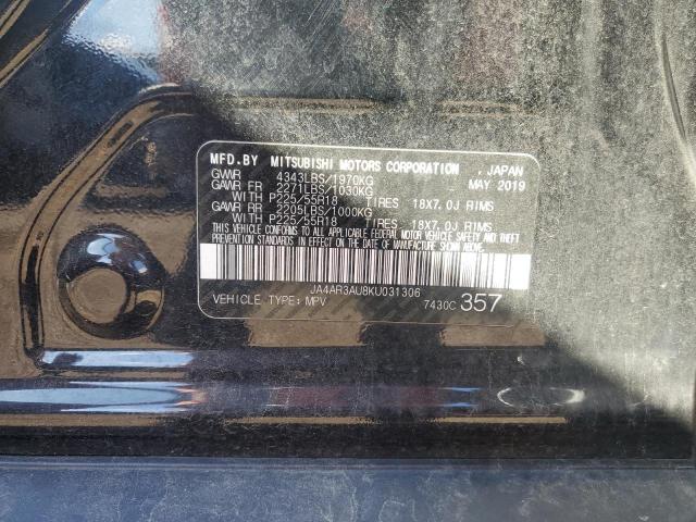 2019 MITSUBISHI OUTLANDER JA4AR3AU8KU031306