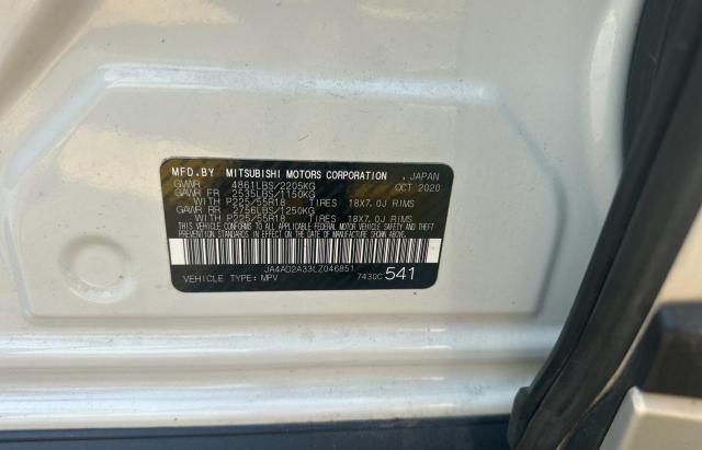 2020 MITSUBISHI OUTLANDER JA4AD2A33LZ046851