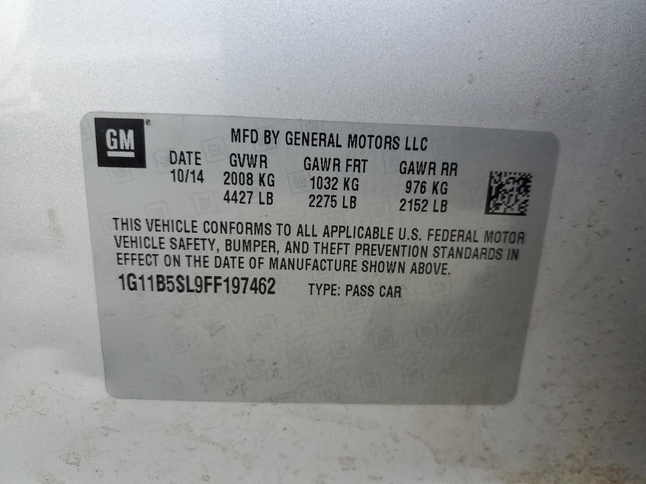 Lot #3304812646 2015 CHEVROLET MALIBU LS