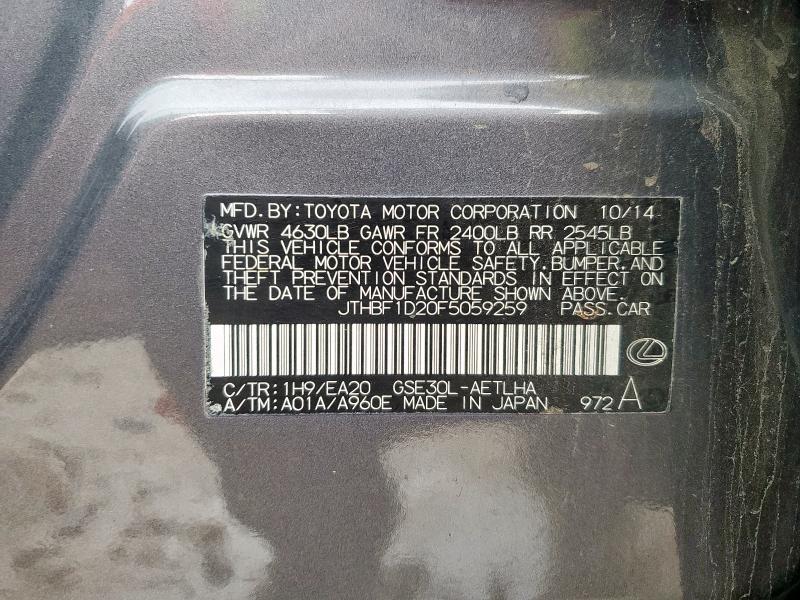 2015 LEXUS IS 250 JTHBF1D20F5059259