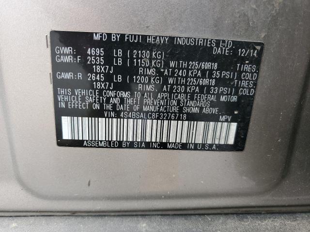 2015 SUBARU OUTBACK 2. 4S4BSALC8F3276718