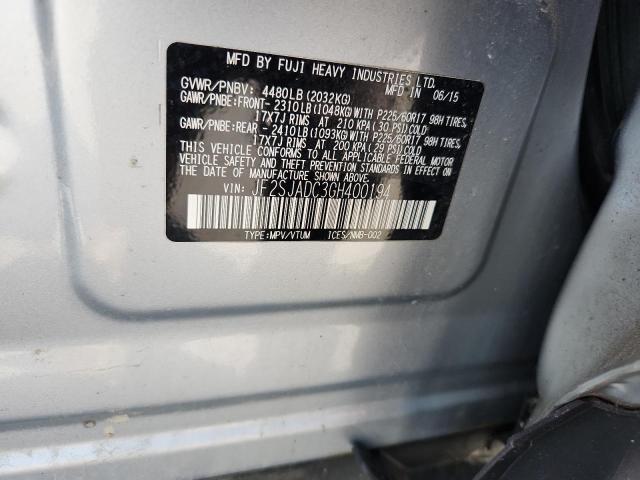 2016 SUBARU FORESTER 2 JF2SJADC3GH400194