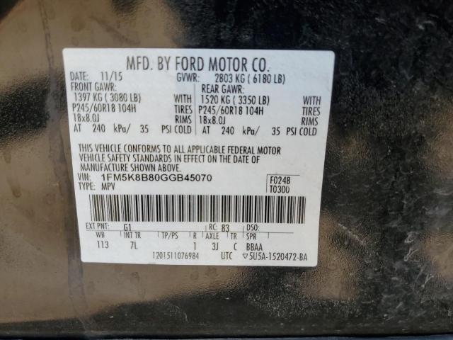 2016 FORD EXPLORER 1FM5K8B80GGB45070