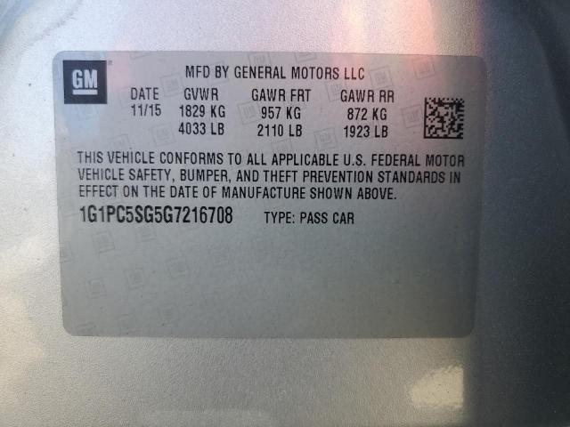 2016 CHEVROLET CRUZE LIMI 1G1PC5SG5G7216708
