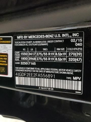 2015 MERCEDES-BENZ GL 350 BLU 4JGDF2EE2FA556891