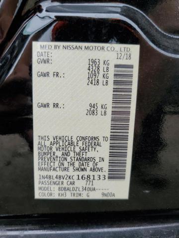 2019 NISSAN ALTIMA S 1N4BL4BV2KC168133