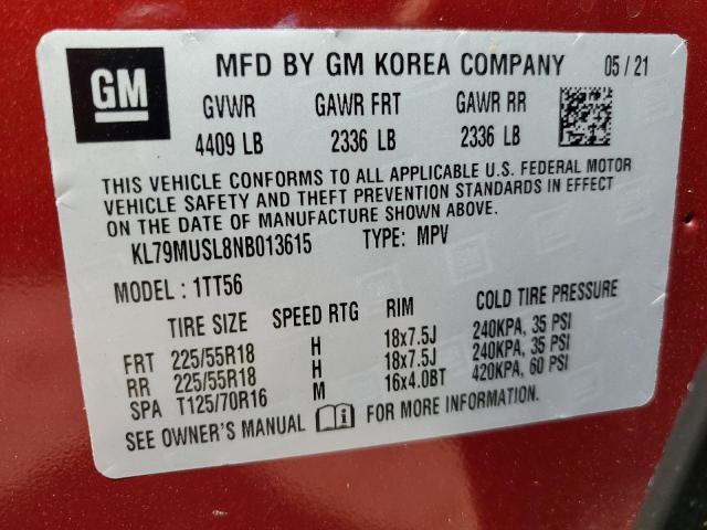 2022 CHEVROLET TRAILBLAZER RS KL79MUSL8NB013615