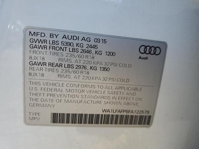 2015 AUDI Q5 PREMIUM WA1LFAFP5FA122579