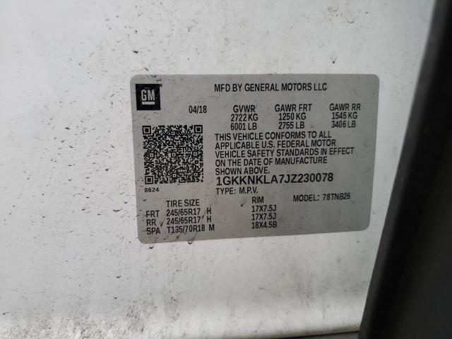 2018 GMC ACADIA SLE 1GKKNKLA7JZ230078