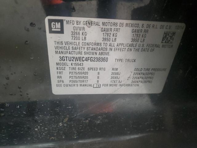 2015 GMC SIERRA K15 3GTU2WEC4FG238360