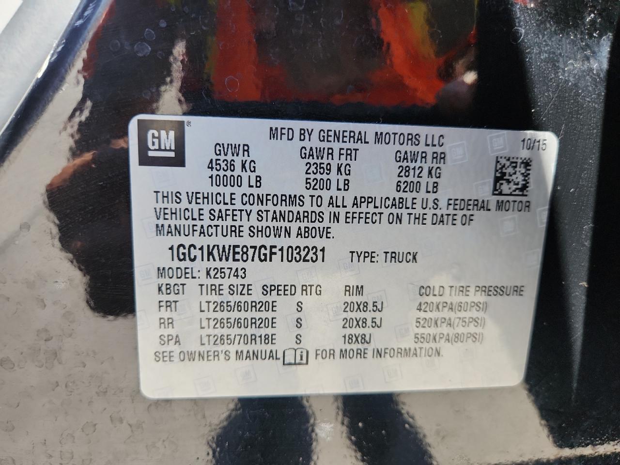 Lot #3302151122 2016 CHEVROLET SILVERADO K2500 HEAVY DUTY LTZ