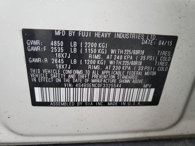 2015 SUBARU OUTBACK 3. 4S4BSENC0F3325544