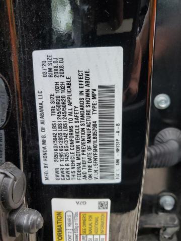 2020 HONDA PILOT ELIT 5FNYF6H01LB057984