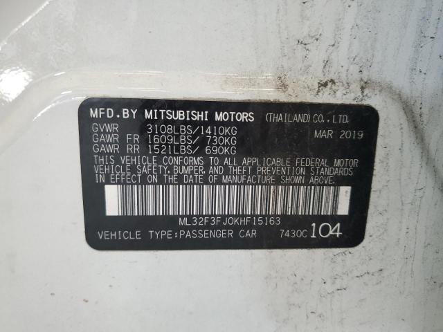 2019 MITSUBISHI MIRAGE G4 ML32F3FJ0KHF15163