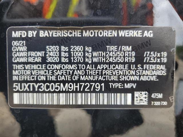 2021 BMW X3 SDRIVE3 5UXTY3C05M9H72791