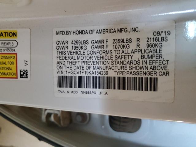 2019 HONDA ACCORD LX 1HGCV1F19KA154239