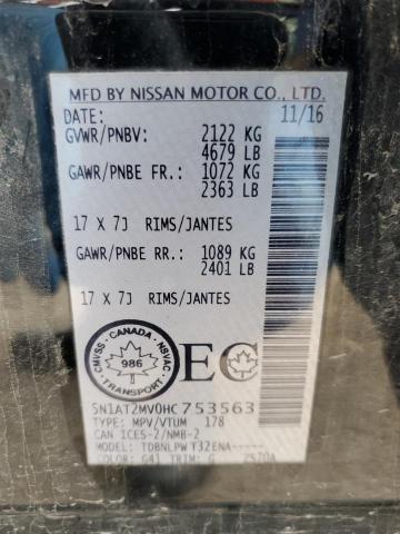 2017 NISSAN ROGUE SV 5N1AT2MV0HC753563