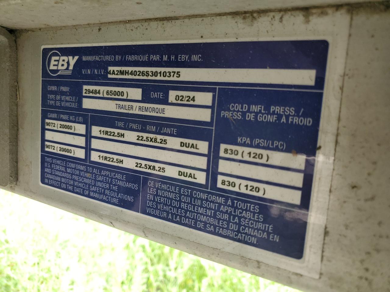 Lot #3261266008 2025 EBY LTRAILER