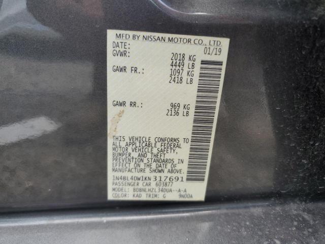 2019 NISSAN ALTIMA SV 1N4BL4DW1KN317691