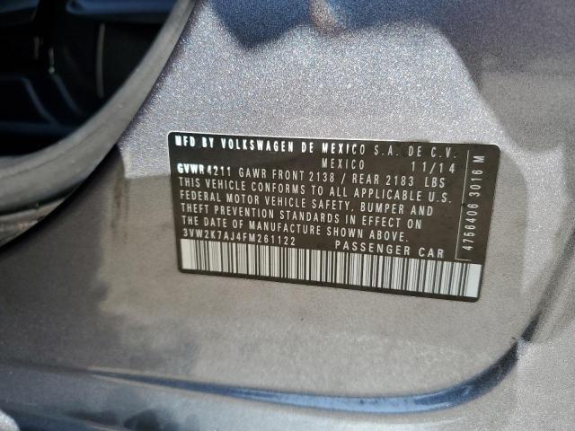 2015 VOLKSWAGEN JETTA BASE 3VW2K7AJ4FM261122