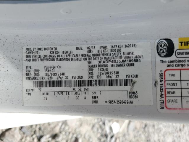 2018 FORD FIESTA SE 3FADP4BJ5JM109584