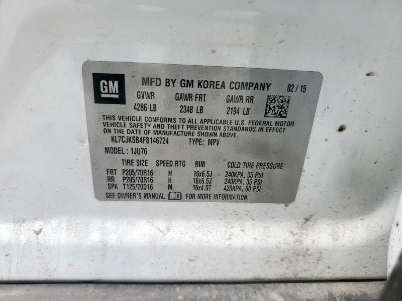 2015 CHEVROLET TRAX LS KL7CJKSB4FB146724