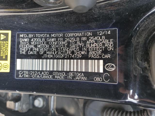 2015 LEXUS ES 350 JTHBK1GG2F2174739