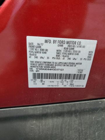 2017 FORD EXPLORER XLT - 1FM5K8D84HGD37123