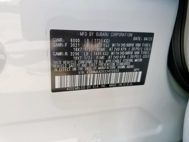 2025 SUBARU ASCENT PREMIUM 4S4WMAAD6S3423555