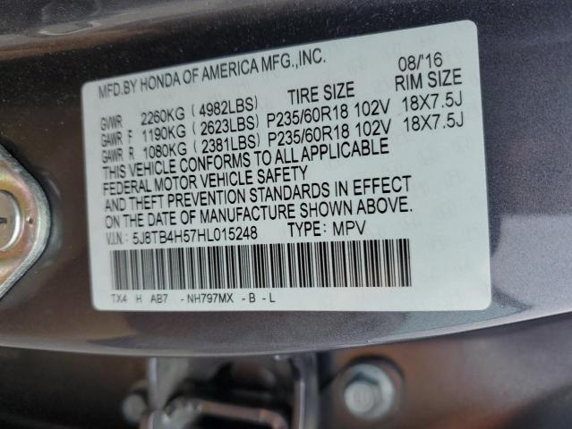2017 ACURA RDX TECHNO 5J8TB4H57HL015248