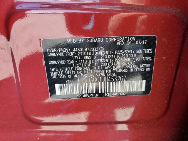 2018 SUBARU FORESTER 2 JF2SJAGC1JH453267